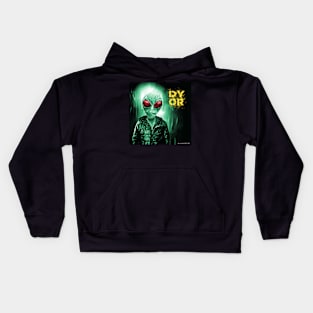 Funny Alien Red Eye Retro Sci Fi DYOR Kids Hoodie